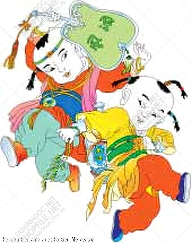 hai chu tieu cam quat ba tieu file vector